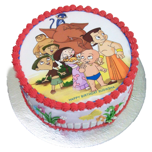 GESF2797 , 1kg Chhota Bheem Photo Cake | 1kg Chhota Bheem Photo Cake gifts  Kakinada |Birthday Day