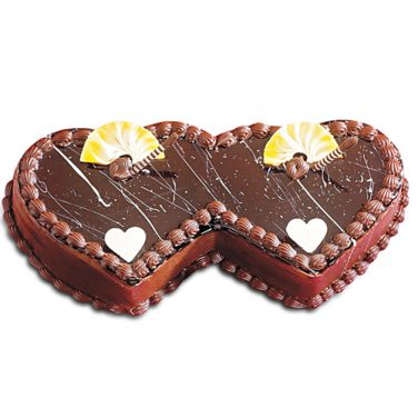 Double Heart Shaped Cake for Anniversary