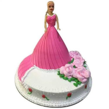 Pink Barbie Doll Cake