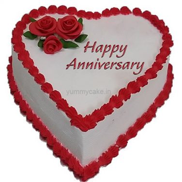 Anniversary Heart Shaped Cake