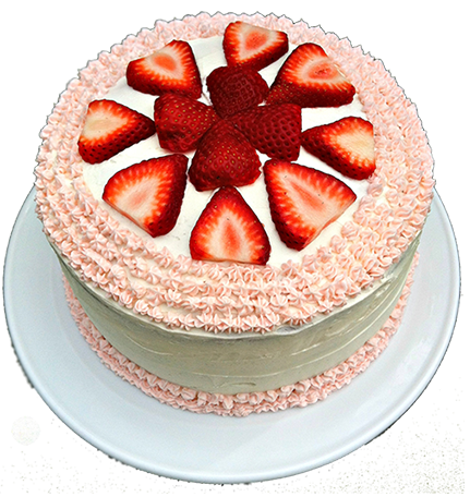 Vanilla Cakes with Fresh Strawberries