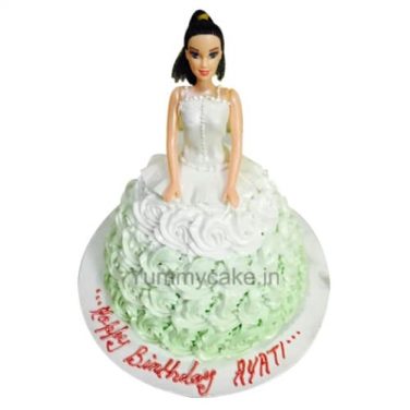 Floral Roses Barbie Doll Cake