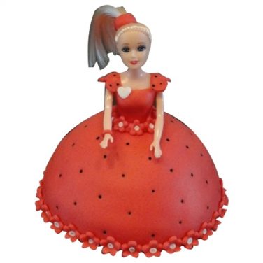 Red Barbie Cake