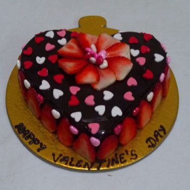 Heart Shaped Chocolate Strawberry Cake
