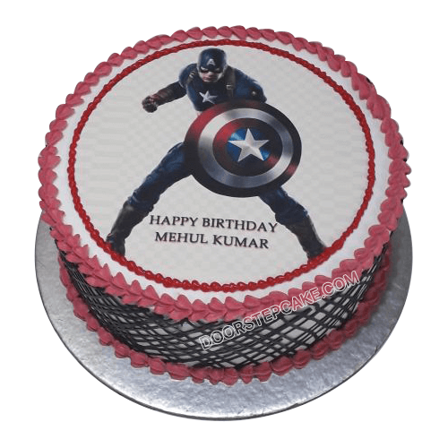 Captain america cake, Food & Drinks, Homemade Bakes on Carousell