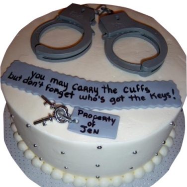 Handcuff Bachelor Party Cake