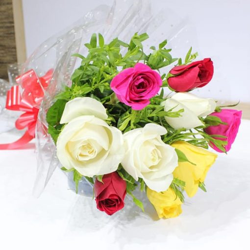 10 Colorful Rose Bunch