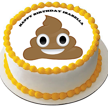 Poop Emoji Photo Cake