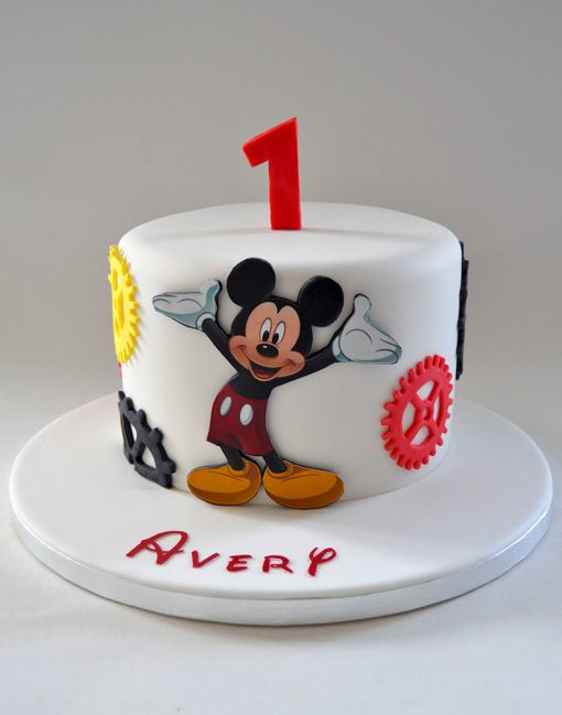 1st Birthday Mickey Mouse Photo Cake