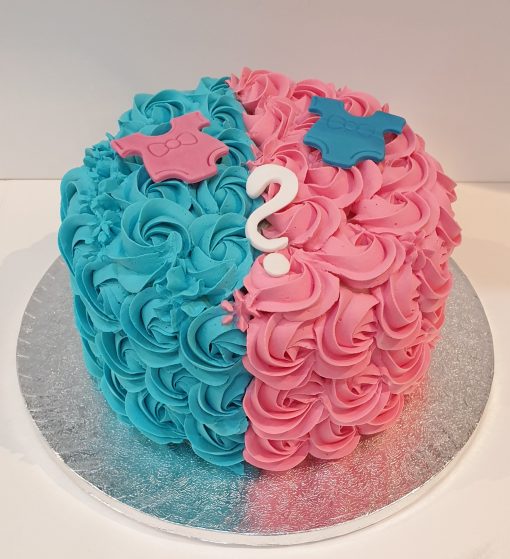 Blue and Pink Cake for Baby Shower