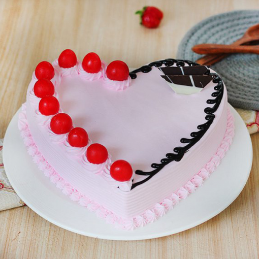 Strawberry Cake Heart Shaped