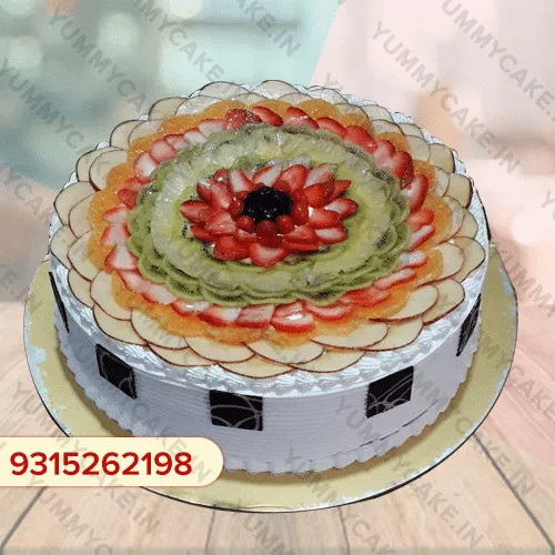 Elegant Celebration Cake With Fresh Fruit Cake Toppers-sonthuy.vn