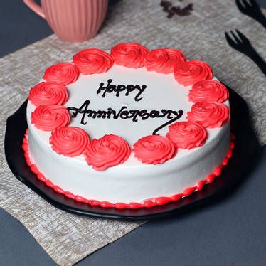 Red White Anniversary Cake