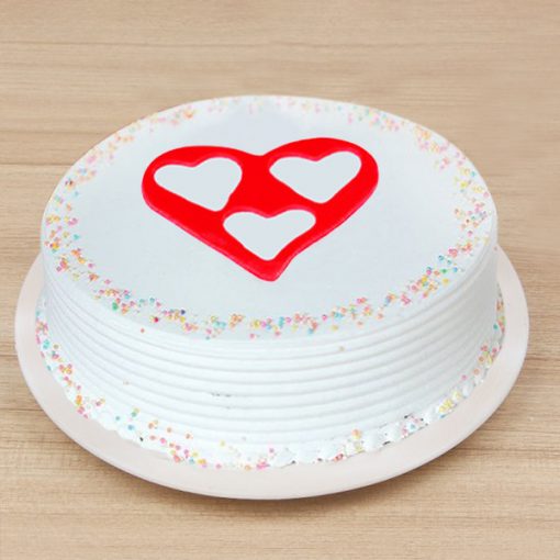 Sprinkle Heart Vanilla Cake