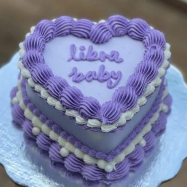 Blue Heart Shape Cake