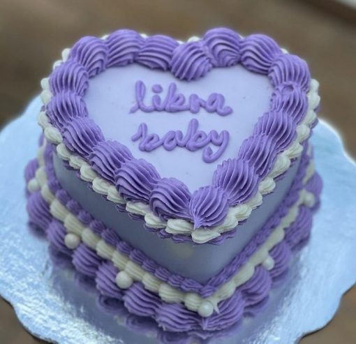 Blue Heart Shape Cake