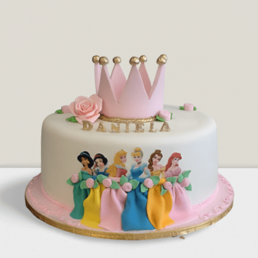 Snow Dolls Crown Theme Cake