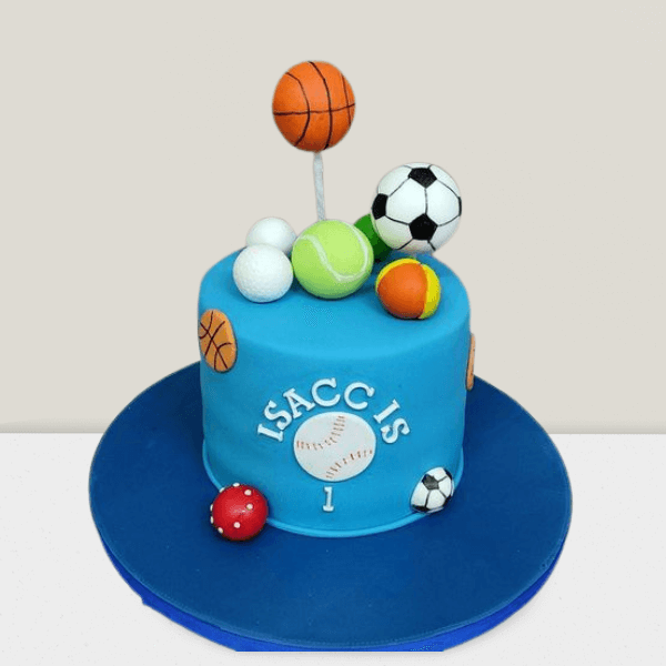 Sports Theme 1st Birthday Cake