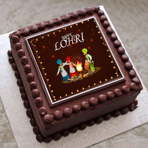 Lohri Chocolate Photo Cake
