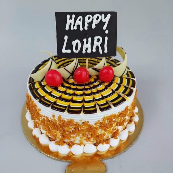 Happy Lohri Butterscotch Cake