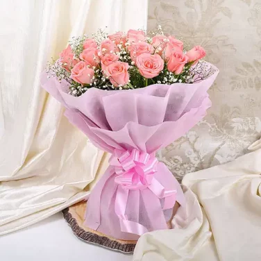 10 Pink Roses Bouquet