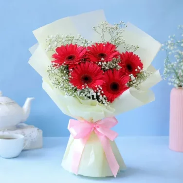 5 Gerberas Flowers Bouquet