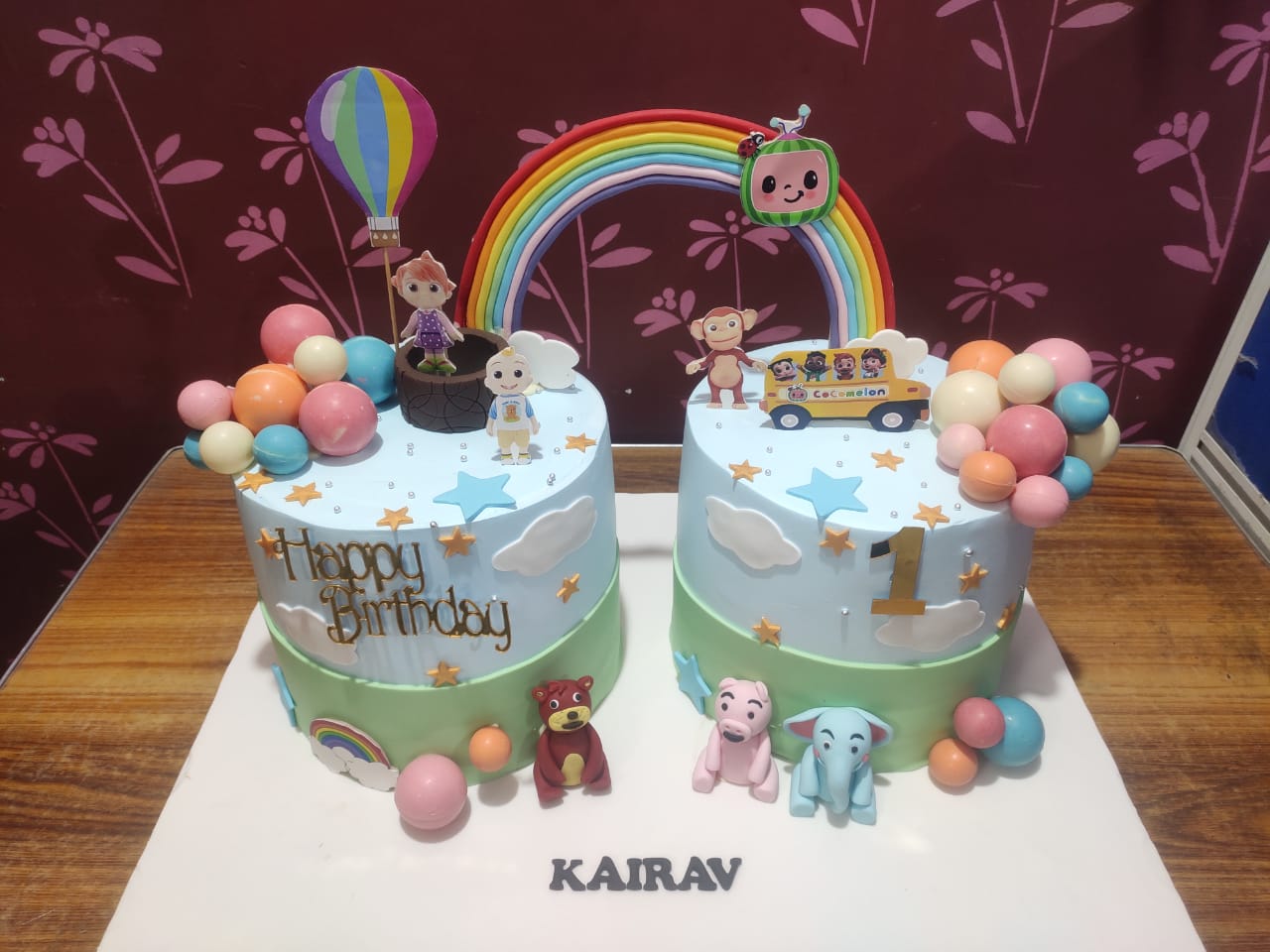 Double Rainbow Birthday Cake
